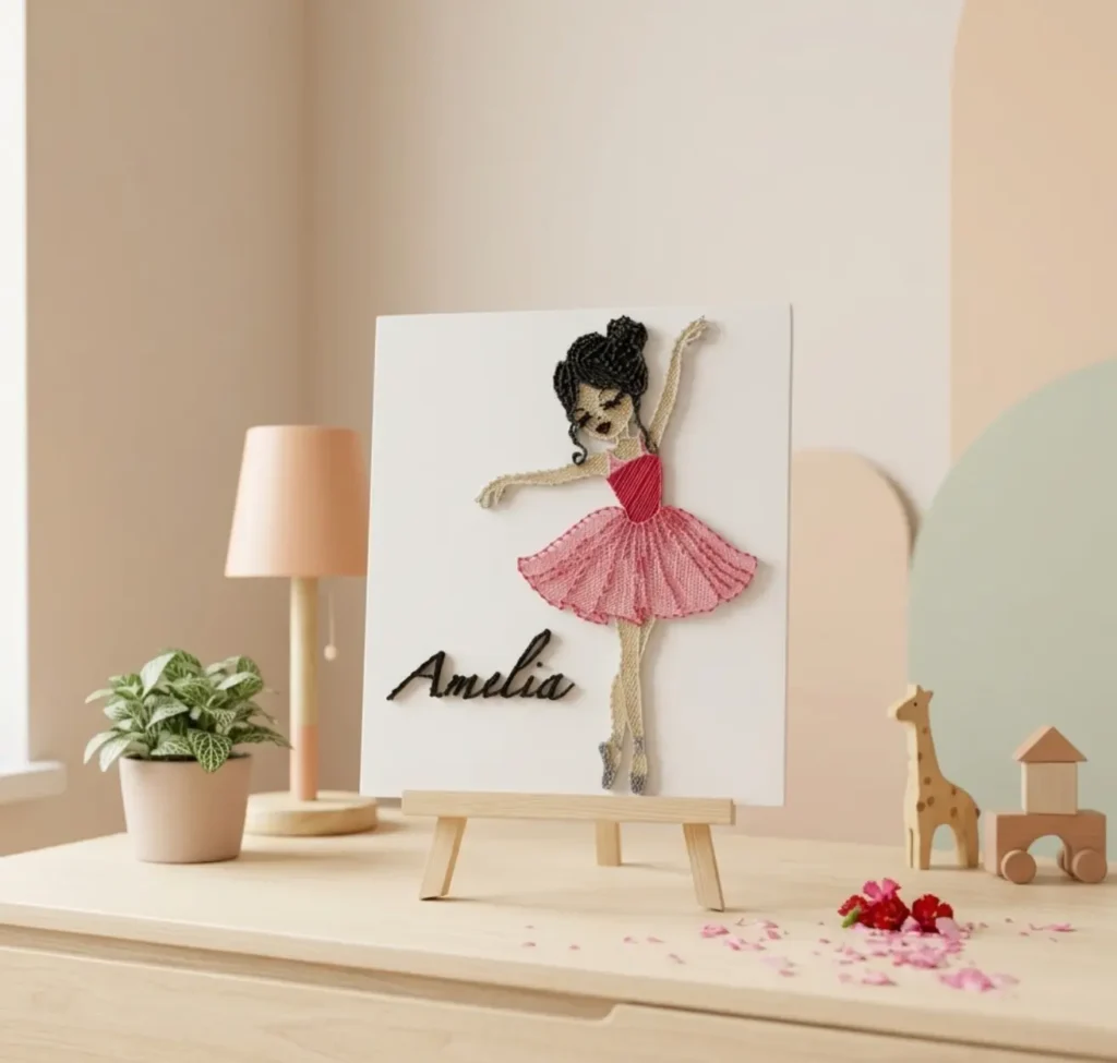 Tablou personalizat string art balerina Amelie