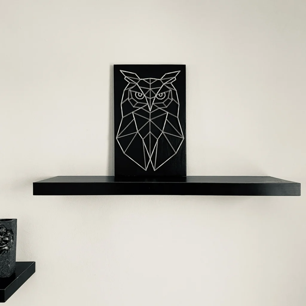 Tablou personalizat string art stil geometric bufnita